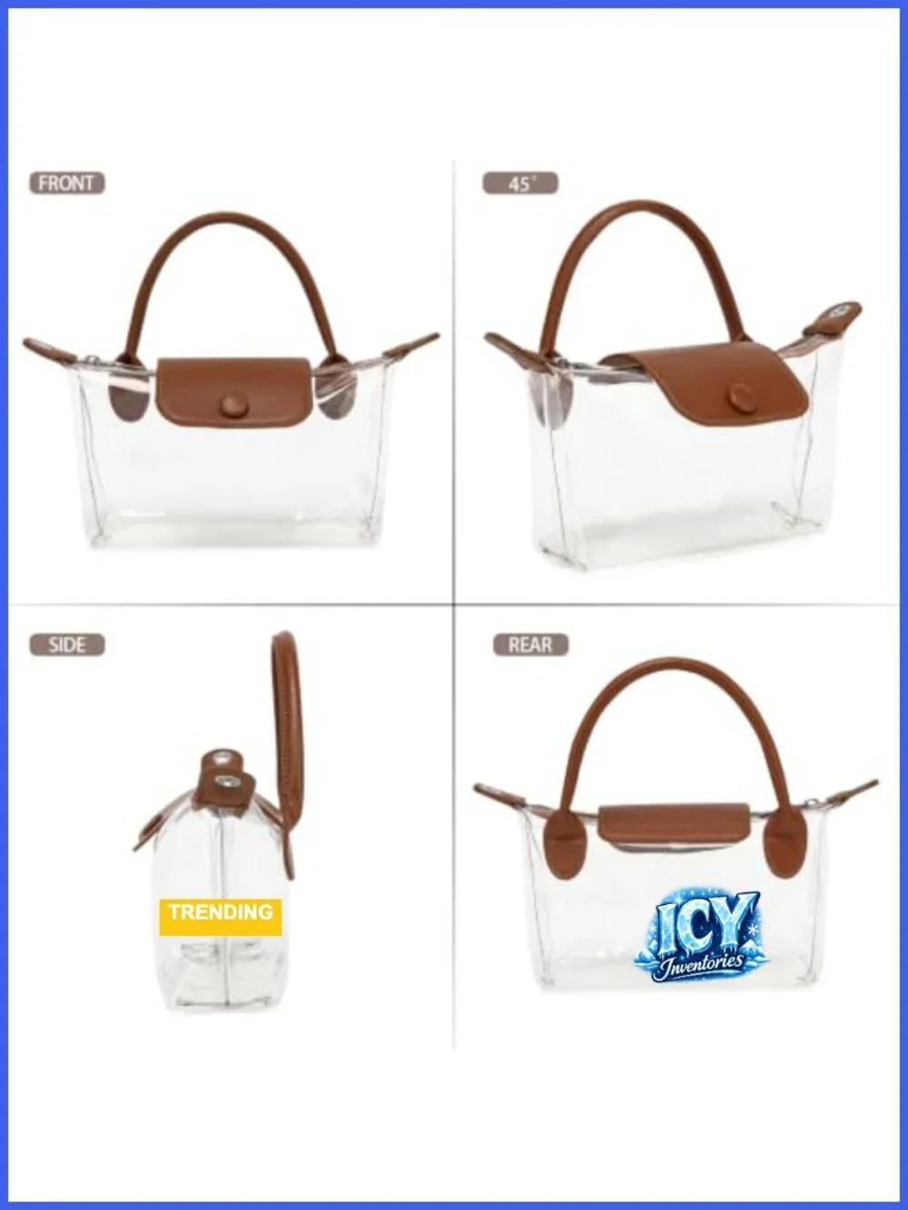 Women's Clear Crossbody Bag Stadium Approved Mini Purse PVC Transparent Concert